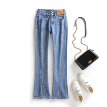 Europe station High-waist elastic microlao jeans Women 2022 New light skinny jeans women with straight fit pants