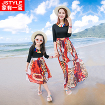 Girls Bohemia Long Dress 2019 New Mother and Girl Autumn Skirt Long Sleeve Sisters Dress Girls Dress Girls Tide