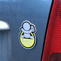 JDM car with kid baby car stuck with baby cartoon body sticking baby in the car double face sticking warning signs