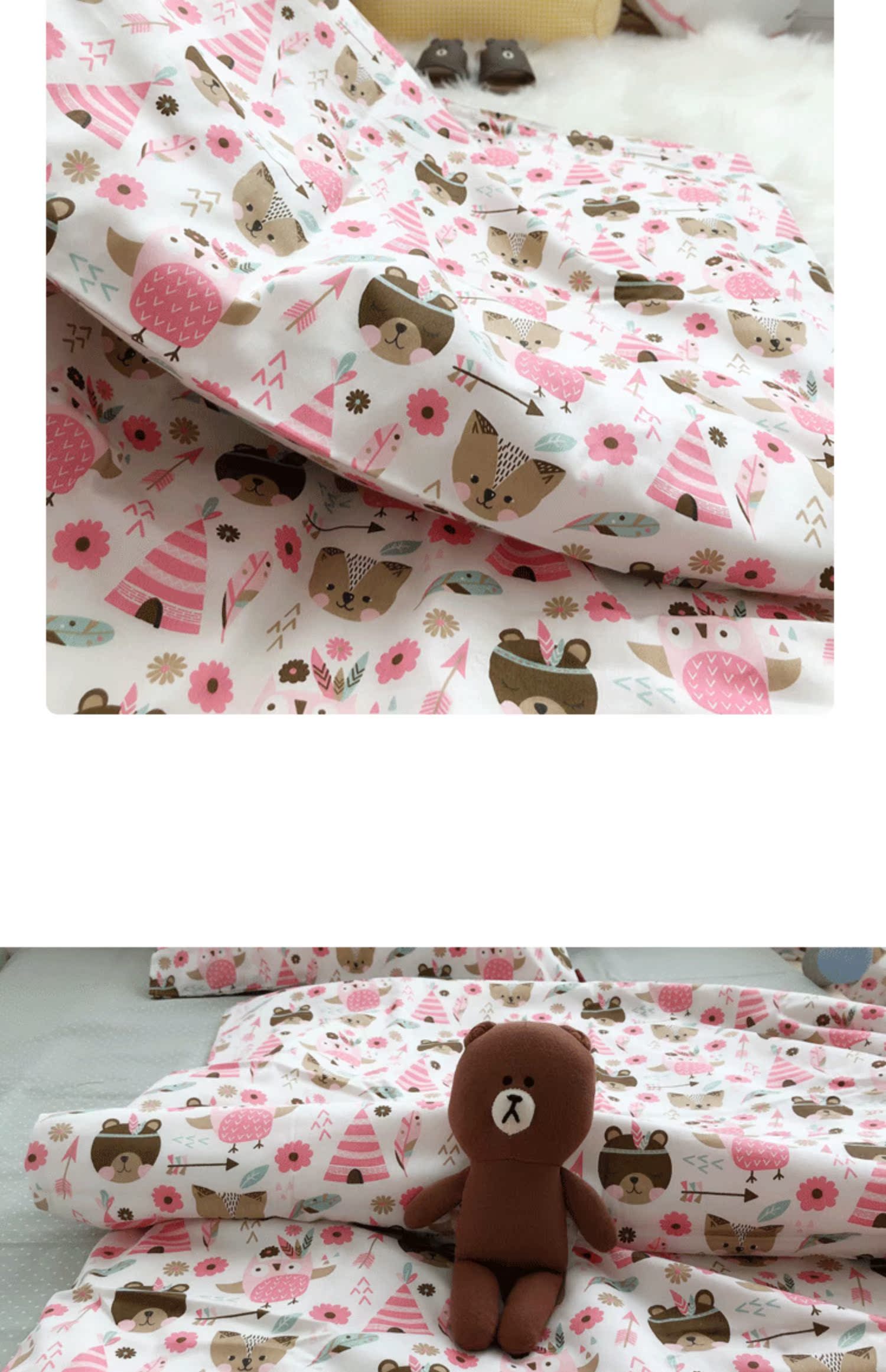 Ấn Độ gấu 40S cotton đơn mảnh chăn chăn gối gối bông hoạt hình dễ thương tùy chỉnh giường - Trang bị Covers Ga chun Everon