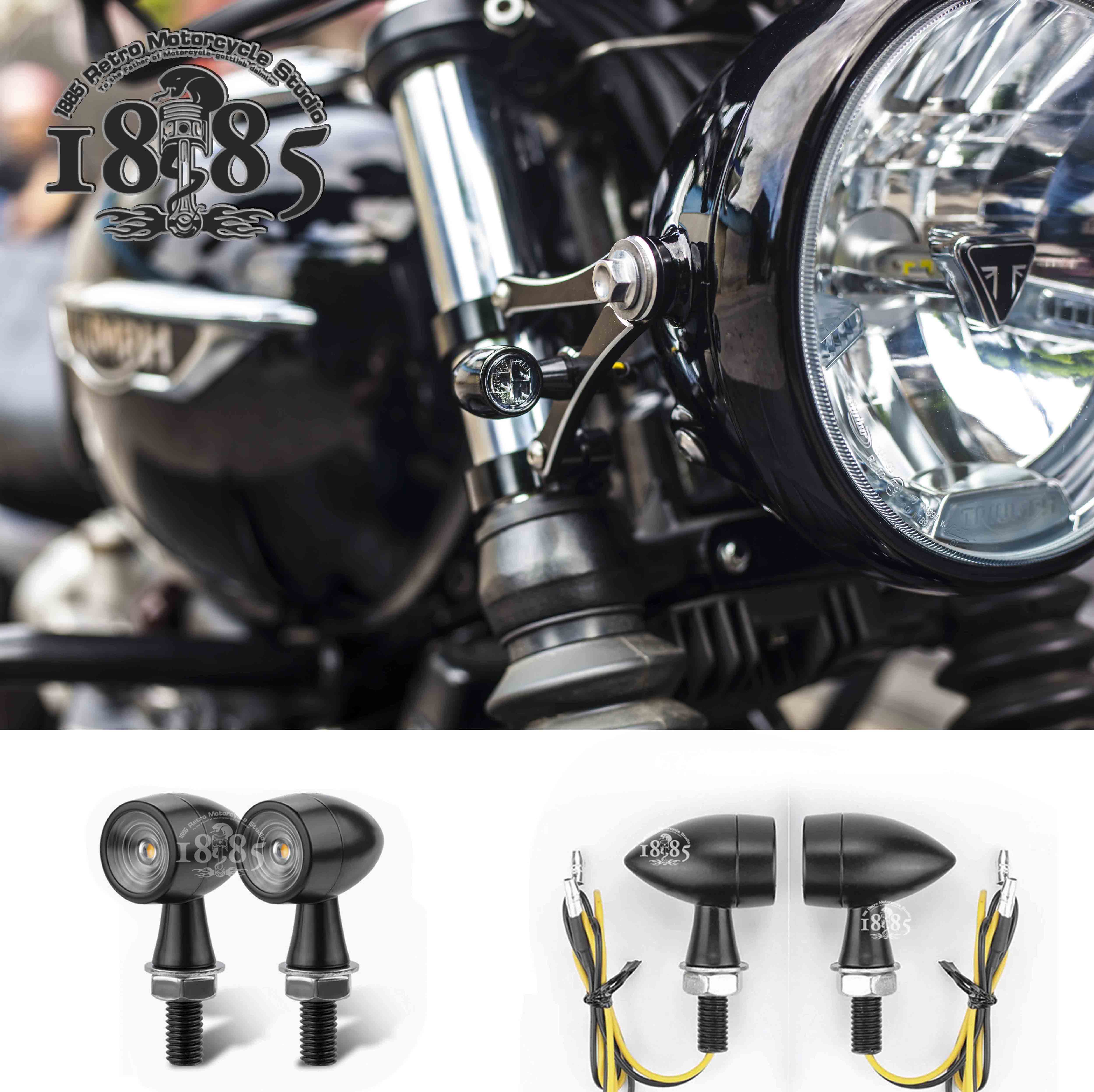 Triumph T100T120 High Gold GK1200 Universal Metal Motorcycle LED Retro Bullet Turn Light Mini
