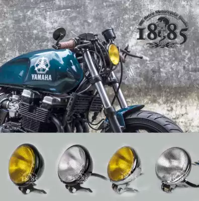 CG125 locomotive CB400 modified retro living room light GN125 retro headlamp black far and near living room light LED