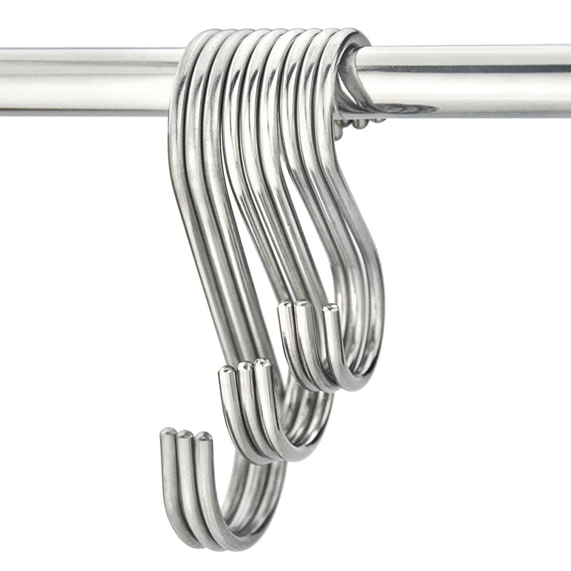 304 stainless steel S-type hook kitchen bathroom hanger wall hanging S hook coat and hat rack free punch S-type hook
