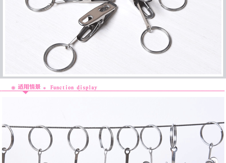 móc kẹp rèm bằng thép không gỉ với lưỡi câu vòng tròn để treo vòng màn rèm móc clasp cắt email miễn phí - Phụ kiện rèm cửa móc treo màn cửa