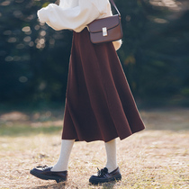 Knitted skirt winter with sweater women 2020 new autumn long high waist A- line dress Joker long skirt