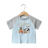 Детская футболка с коротким рукавом для отдыха, хлопковая летняя одежда, детский комбинезон, летний костюм мальчика цветочника