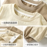 Детский комбинезон, весенний осенний приятный телу лонгслив для мальчиков для девочек, в корейском стиле