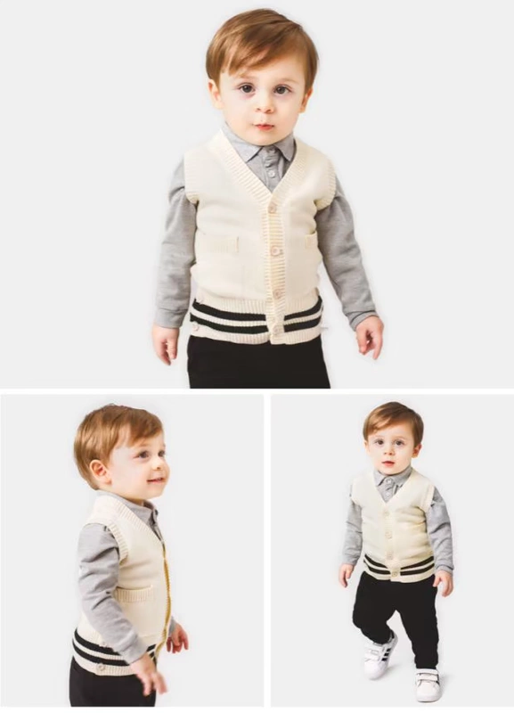 [Giải mã bị hỏng] Áo len cho bé mùa xuân và mùa thu đông xuân bé trai vest bé 1 tuổi 0 bé sỉ quần áo trẻ em tận gốc