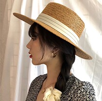 French retro straw hat Summer Vacation Vacation sun sun hat men and women with hand-made straw hat seaside beach hat