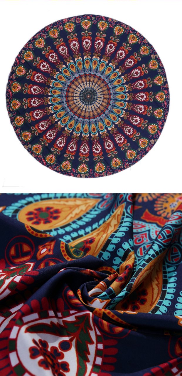 Mandala Ấn Độ phong cách vòng khăn bãi biển khăn choàng trang trí tấm thảm treo tường Tapestry thảm treo tường