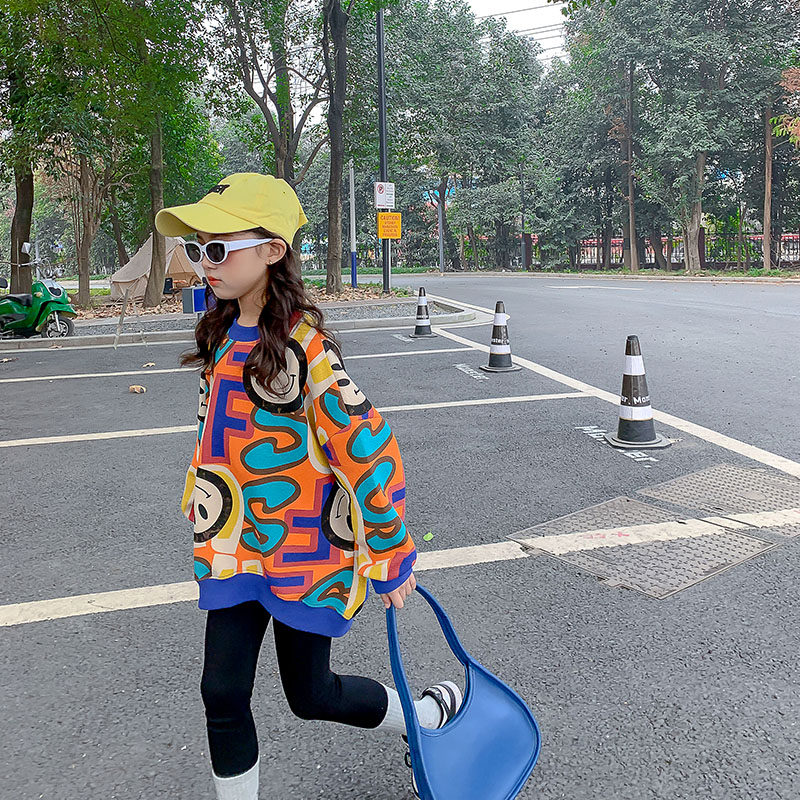 Girl's thick T-shirt Spring Festival 2022 new CUHK Fairy Ocean Wave Brands Fracking Trendy Children Spring-style Children's Spring Thin Blouse