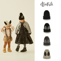 75 ELFINFOLK AW23 autumn winter children baby cute warm rabbit ears cover knitted hat