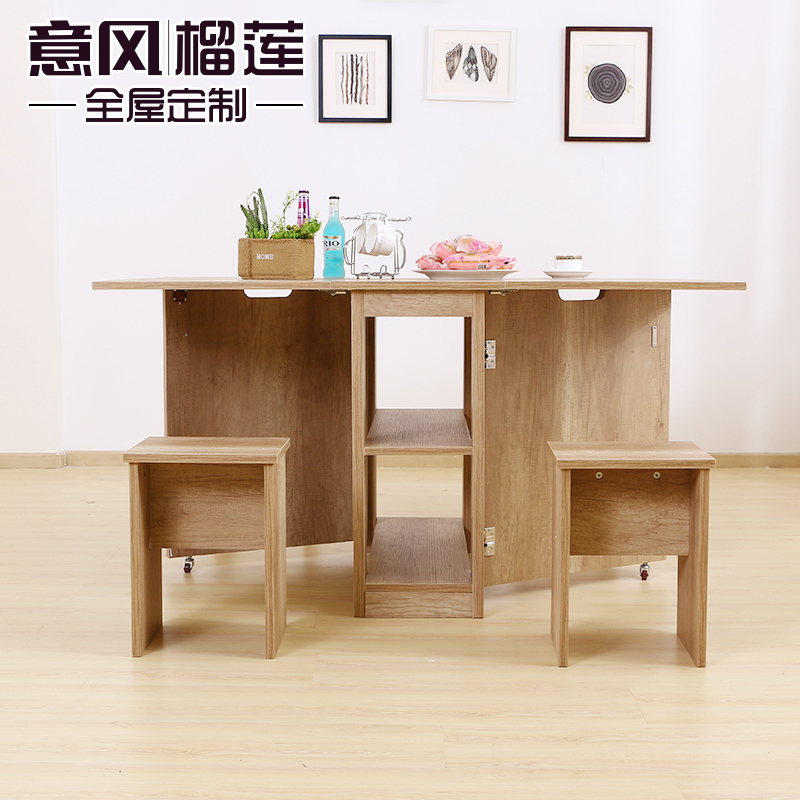 Italian wind-dining table can be folded at table One table Four-stool modern minimalist table dining room furniture