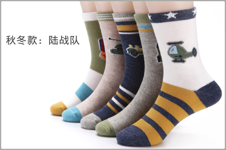 Trẻ em vớ cotton mùa xuân và mùa thu mỏng 10 bé trai và bé gái 3-5-7-9-12 tuổi Trẻ lớn 15 vớ cotton mùa thu và mùa đông tất vớ mùa hè đẹp