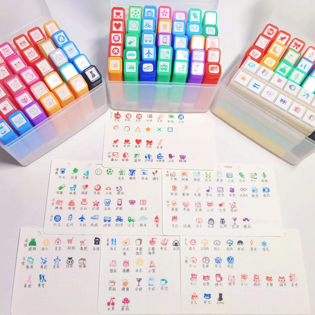 日本KODOMO NO KAO浸透印章手账日程可爱图标可补充墨水型-淘宝网