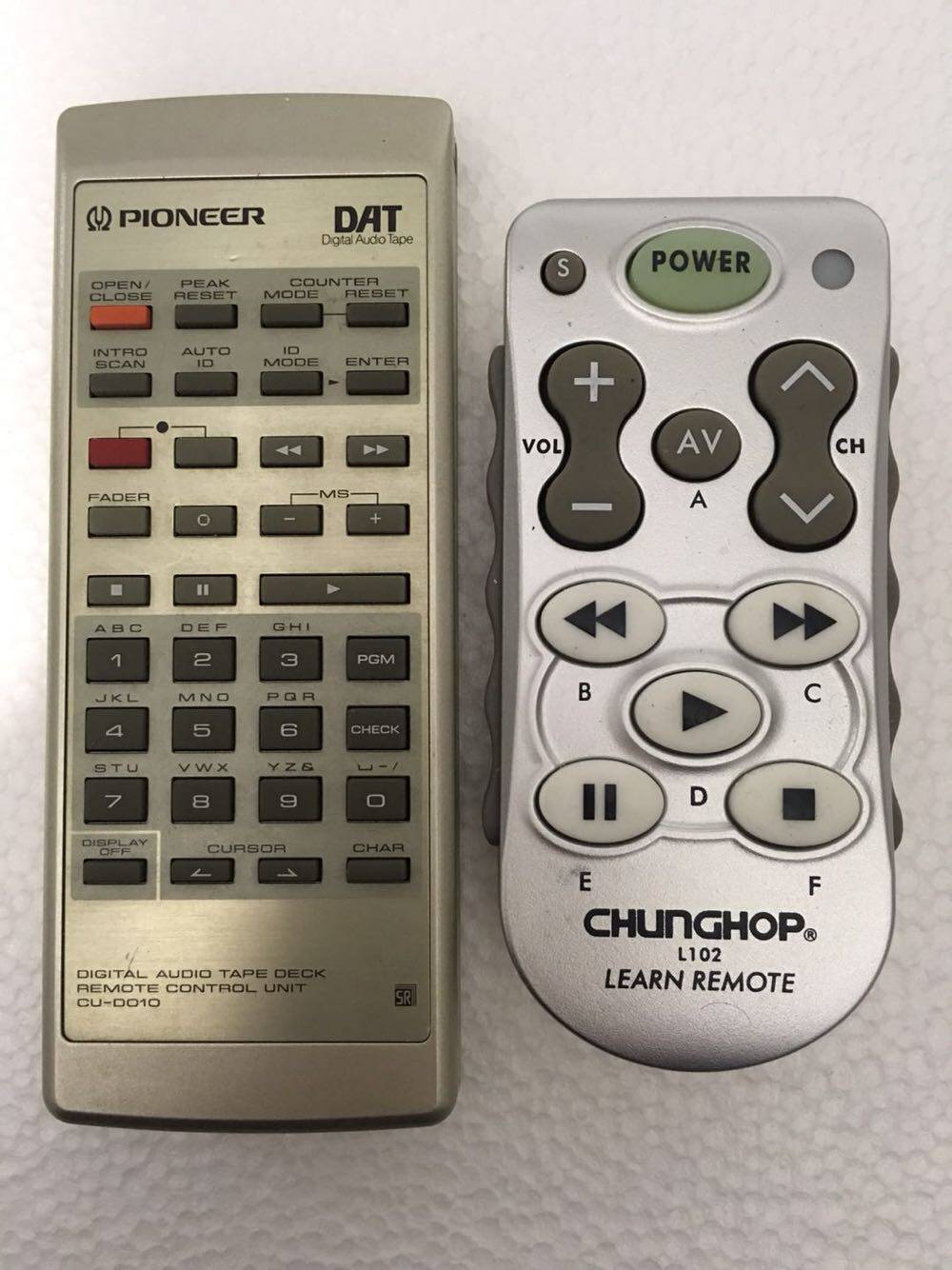 Pioneer DAT Digital tape recorder Learning remote control D05D06D07A D50D80D90