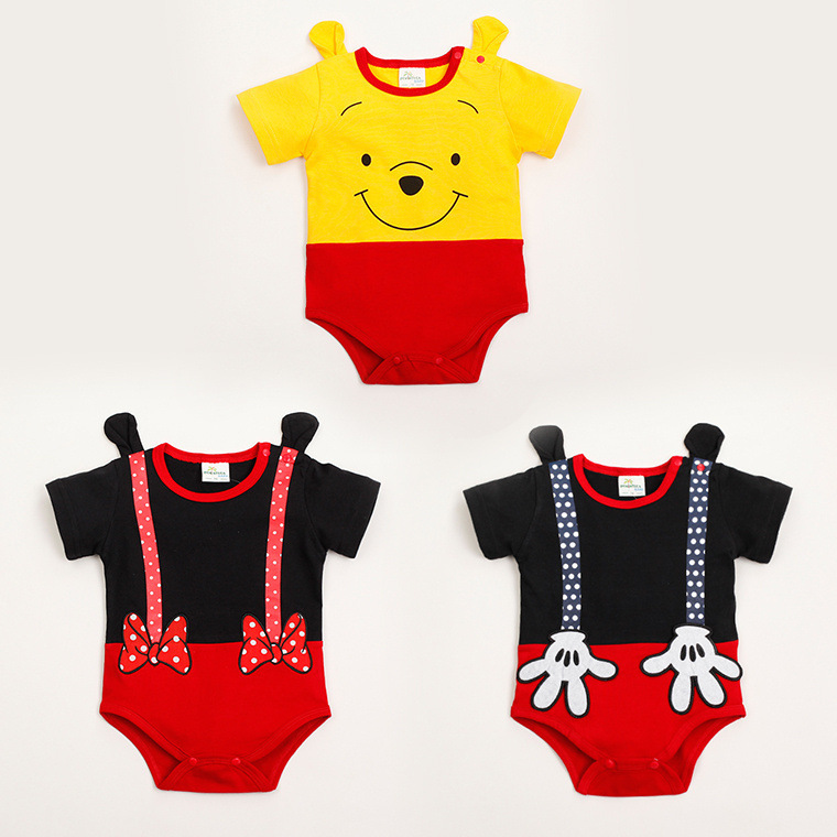 Baby clothes summer male baby 01-year-old newborn full moon clothing pure cotton fart clothing short-sleeved 100-day clothing triangle crawling