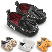 Baby shoes soft bottom toddler shoes Spring and Autumn Summer Baby Bean shoes old men and women Baby 100 day small leather shoes