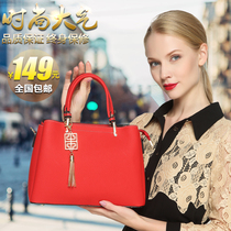 Leather womens bag crossbody bag womens 2021 new soft leather shoulder bag womens wild fashion middle-aged womens bag mother bag