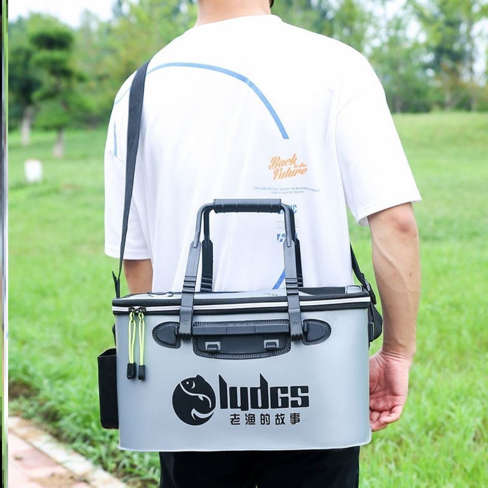 New folding bucket Fish Tank Live Fish Barrel Road Subfishing Box Fishing Supplies Kit Light Raft Fishing Multifunction Sea Fishing