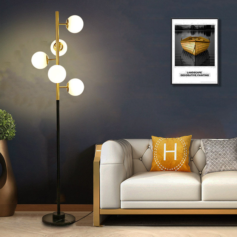 Nordic vertical floor lamp living room LED minimalist bed head lamp golden remote control cozy bedroom Creative book room Buried light