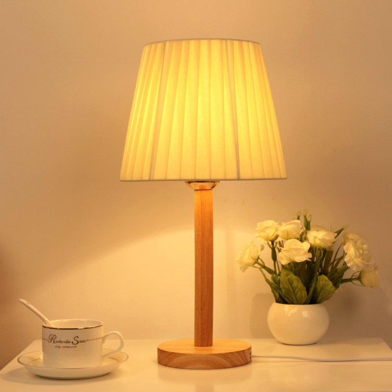Modern creative minimalist Table Light Bedroom Bedside Fashion Cozy Home Art Lamps Daily Solid Wood Light