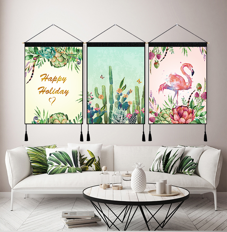 Bắc Âu treo ins phòng ngủ gió phòng khách treo tường sơn nền vải trang trí tường mặt dây chuyền trang trí tường tấm thảm thảm trang trí phòng khách