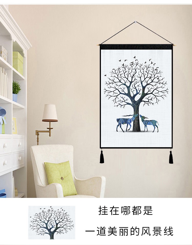 Bắc âu phòng khách phòng ngủ trang trí tường tranh nền sáng tạo hangar treo tường bìa hộp đồng hồ tấm thảm treo cờ thảm treo tường