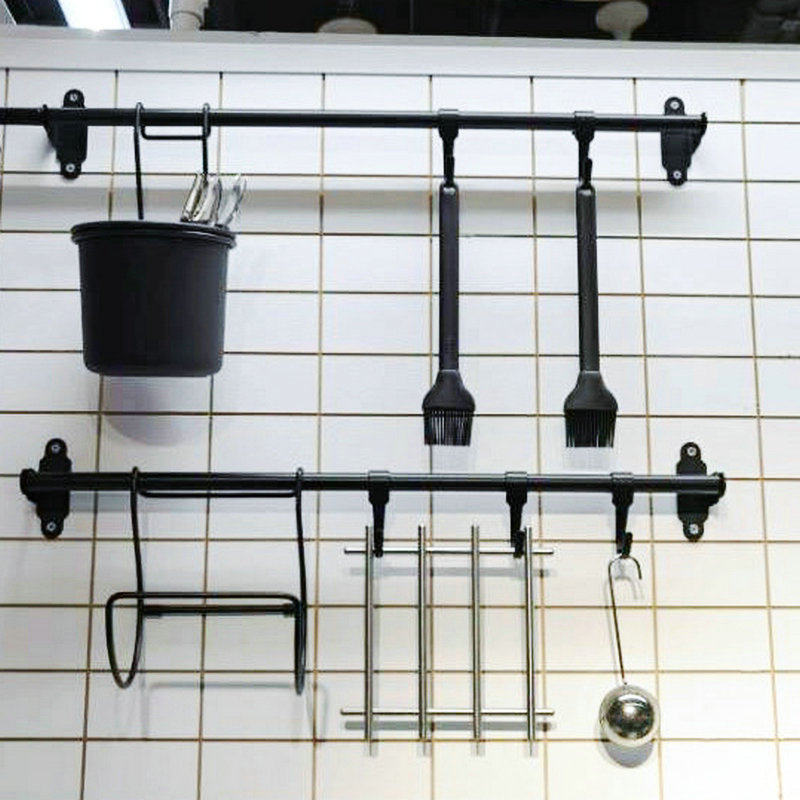 IKEA Hurtapu hanging pole 60 cm perforated kitchen storage wall pole hook tableware rack hanging basket knife rack
