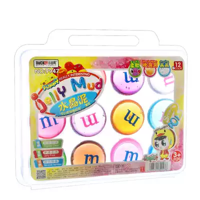 Xiaoji duck 6 color 12 color M Bean Crystal mud children creative can blow bubble clay transparent jelly mud