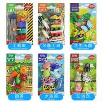 Lovo cartoon rubber 3d simulation puzzle plug rubber gift Kindergarten puzzle health and safety rubber toy