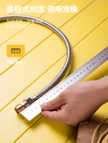 Deli steel ruler straight ruler 15cm20cm30cm50cm drawing ruler scale steel ruler measurement thickening learning drawing