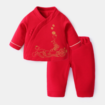 Girls winter dress New Years baby warm clothes thick coat Spring and autumn childrens pants Foreign two-piece set