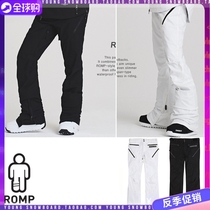  1819ROMP Korean veneer double board winter warm men and women couples waterproof snow pants ski pants