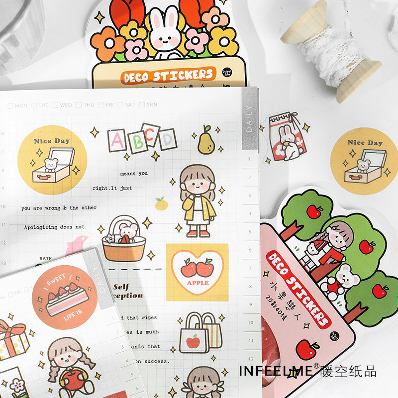 Lady Card Girls Age and Paper Sticker Packs Salt Series Fresh Cute Handbill Decorations 40 sheets of entry 6
