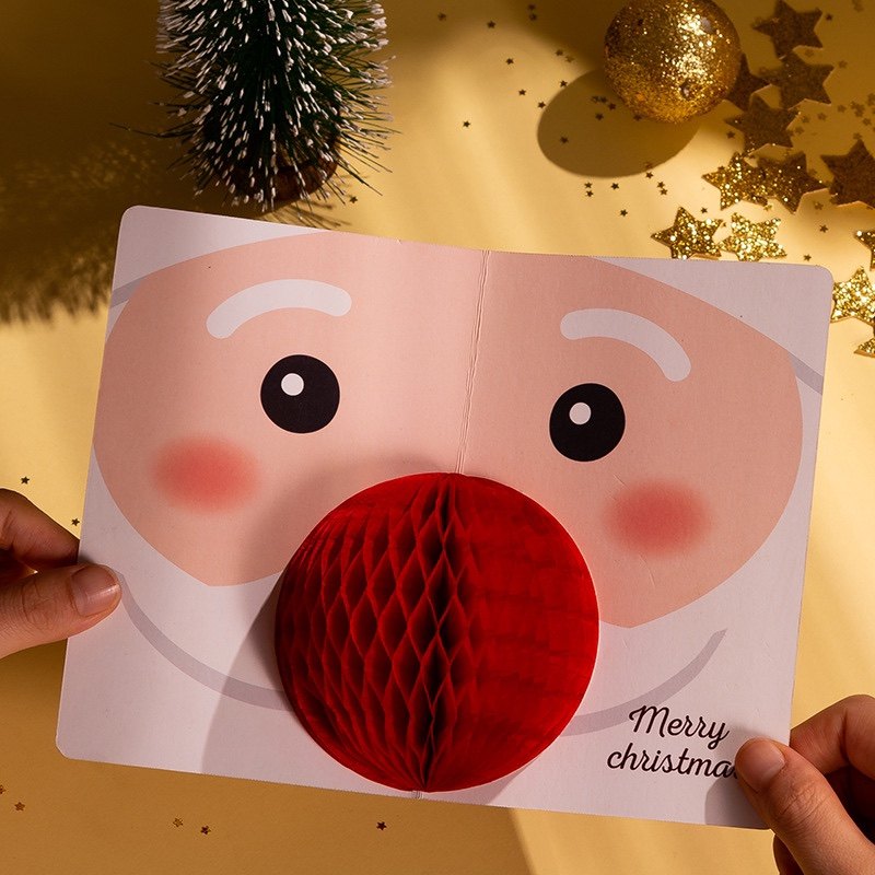 Storm Salute Sunflowers Christmas Hive Cute Greeting Cards Christmas Old Gifts Elk 3d Handcrafted Solid Cards