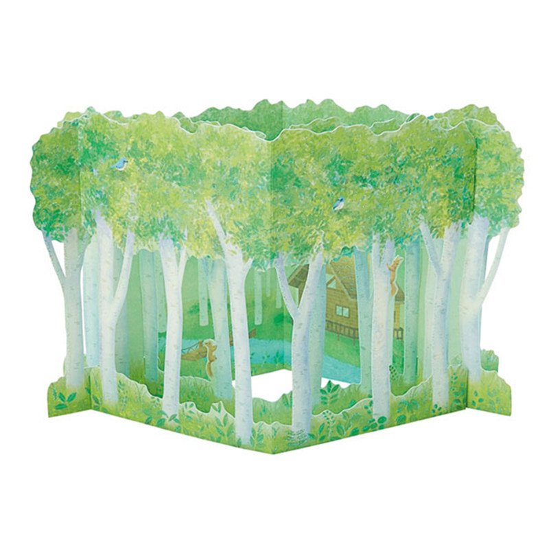 Japanese summer three-dimensional greeting card birch forest creative desktop decoration teacher's day to send teacher birthday blessing universal card