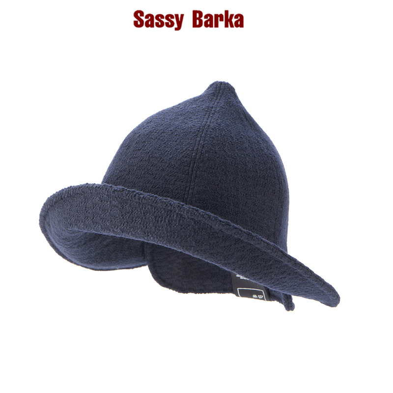 Sassybarka Asymmetrical Designer Pointed Short Brim Elf Wizard Hat Unisex Vintage Wool