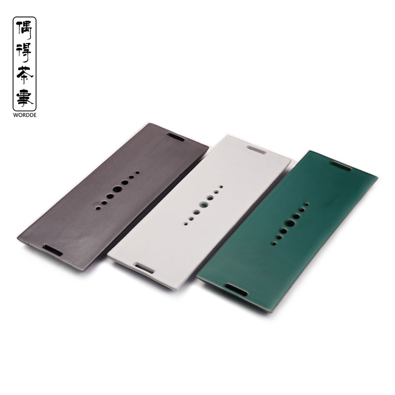 Ceramic water tea tray milky white black coarse pottery Office Home rectangular simple Japanese water storage tea table new products