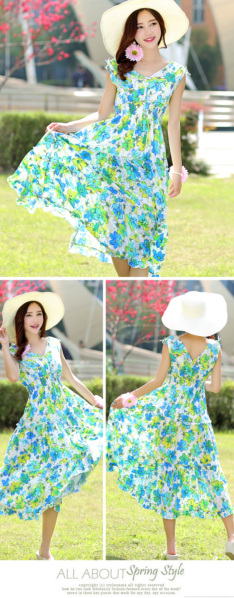 Mùa hè 2019 mới đầm hoa boho siêu dài cotton lụa áo vest đi biển dài váy nữ - Sản phẩm HOT shop thời trang nữ