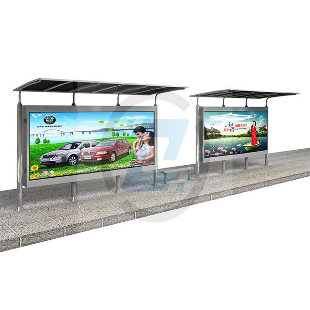 City smart bus shelter waiting stop sign stainless steel smart electronic platform ຜູ້ຜະລິດຜະລິດປ້າຍອວຍພອນ