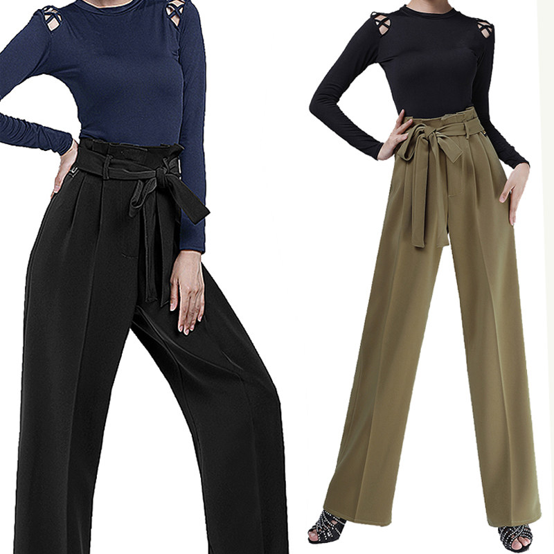 Latin dance pants female adult dance pants modern dance pants trousers ballroom dance bud pants national standard dance dance high waist
