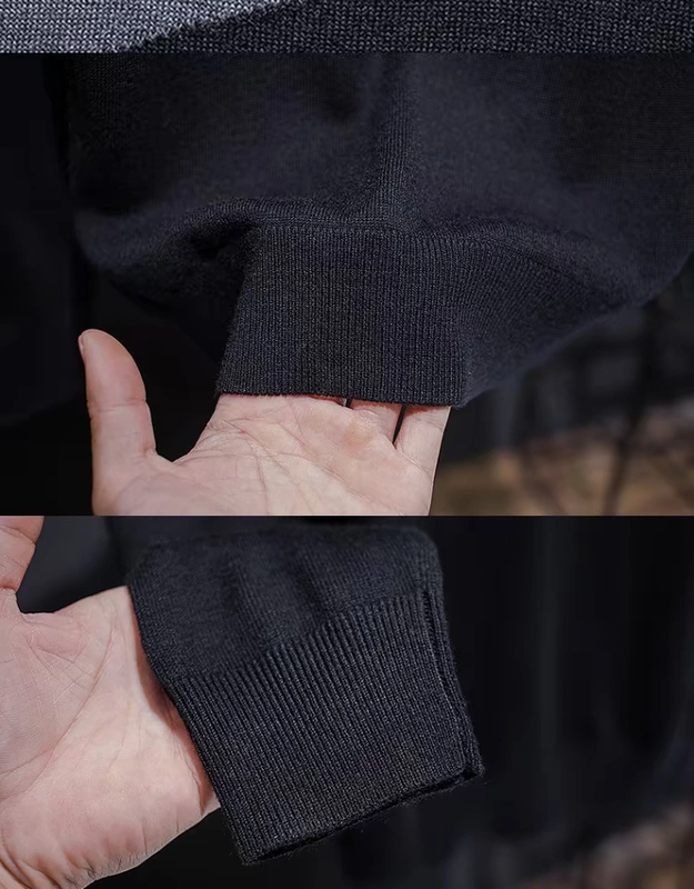 Hàng may đo từ các nhà máy lớn trong nước Mùa thu Slim-fit Nam thanh niên và trung niên co giãn thoải mái thời trang cổ tròn áo len dài tay - Áo len