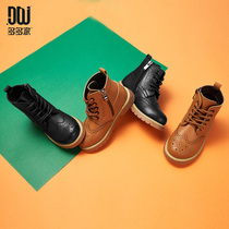 More than 2019 Winter new childrens shoes childrens middle and Big Boy plus velvet warm Brock Martin boots tide