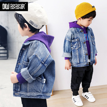 Many boys denim coat Spring Spring Spring Spring 2021 New tidal Air Top children Korean version