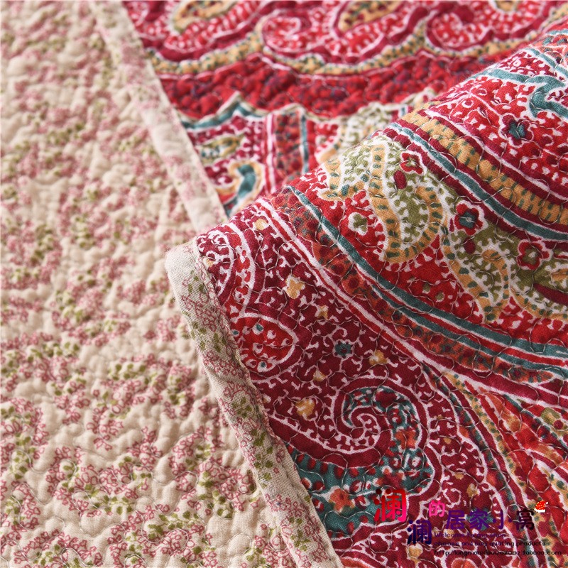American Red ba mảnh kim ngạch xuất khẩu của Hàn Quốc giường bông rửa bìa QUILT Continental bông trải giường bằng vải cotton - Trải giường ga trải giường cotton