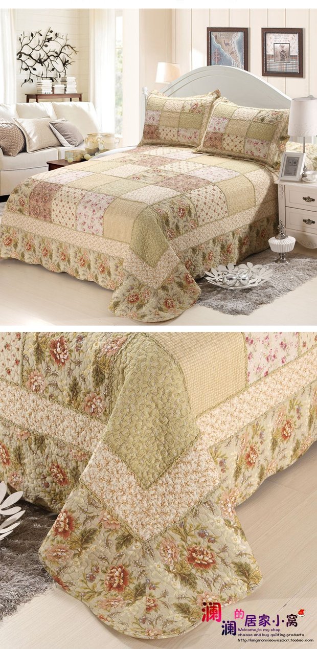 Quilting bông cao cấp nguyên chất được vá bởi bộ đồ giường, bộ đồ giường, dải đơn, bộ bốn mảnh bốn mảnh - Trải giường ga nệm 1m6