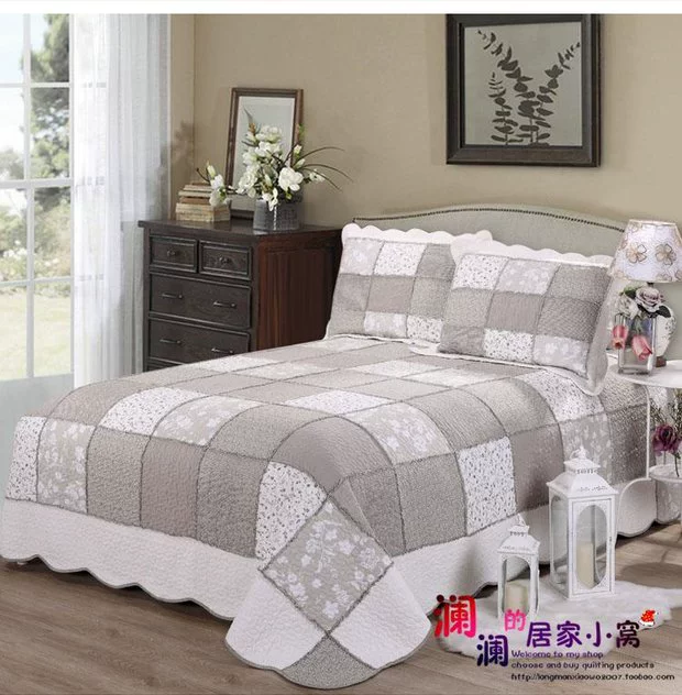 Mục vụ chăn bông bông chắp vá châu Âu quilting được giặt bằng điều hòa không khí là ba mảnh của bốn bộ chăn ga