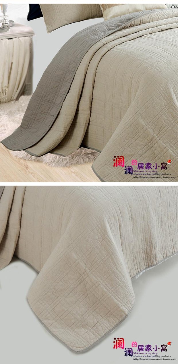 Màu xanh xám màu be đỏ cũ vải thô vải bông màu chăn bông điều hòa không khí là ba bộ mùa hè mát mẻ ga giường chống thấm nước