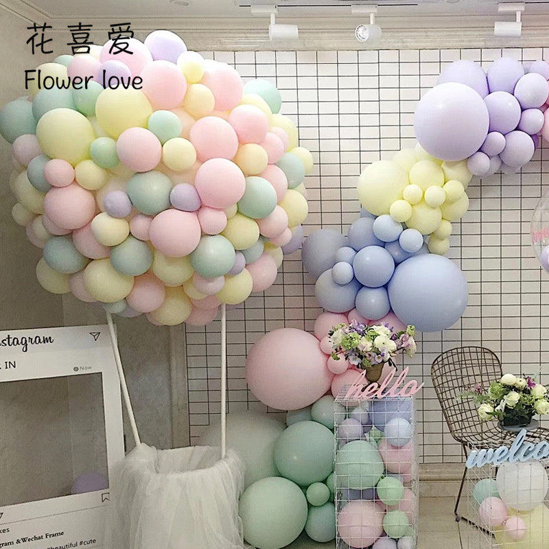 10 Inch Color Balloon Matt 2 2g Opening flower basket Decorative Balloon Arch Wedding Birthday Party Han Style Creativity-Taobao